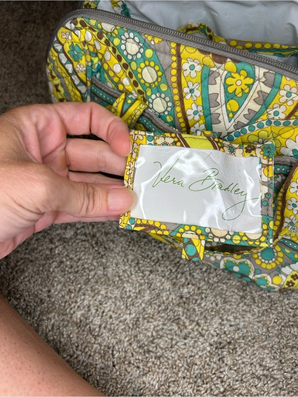 Vera Bradley Lemon Parfait Paisley Cosmetic Bag